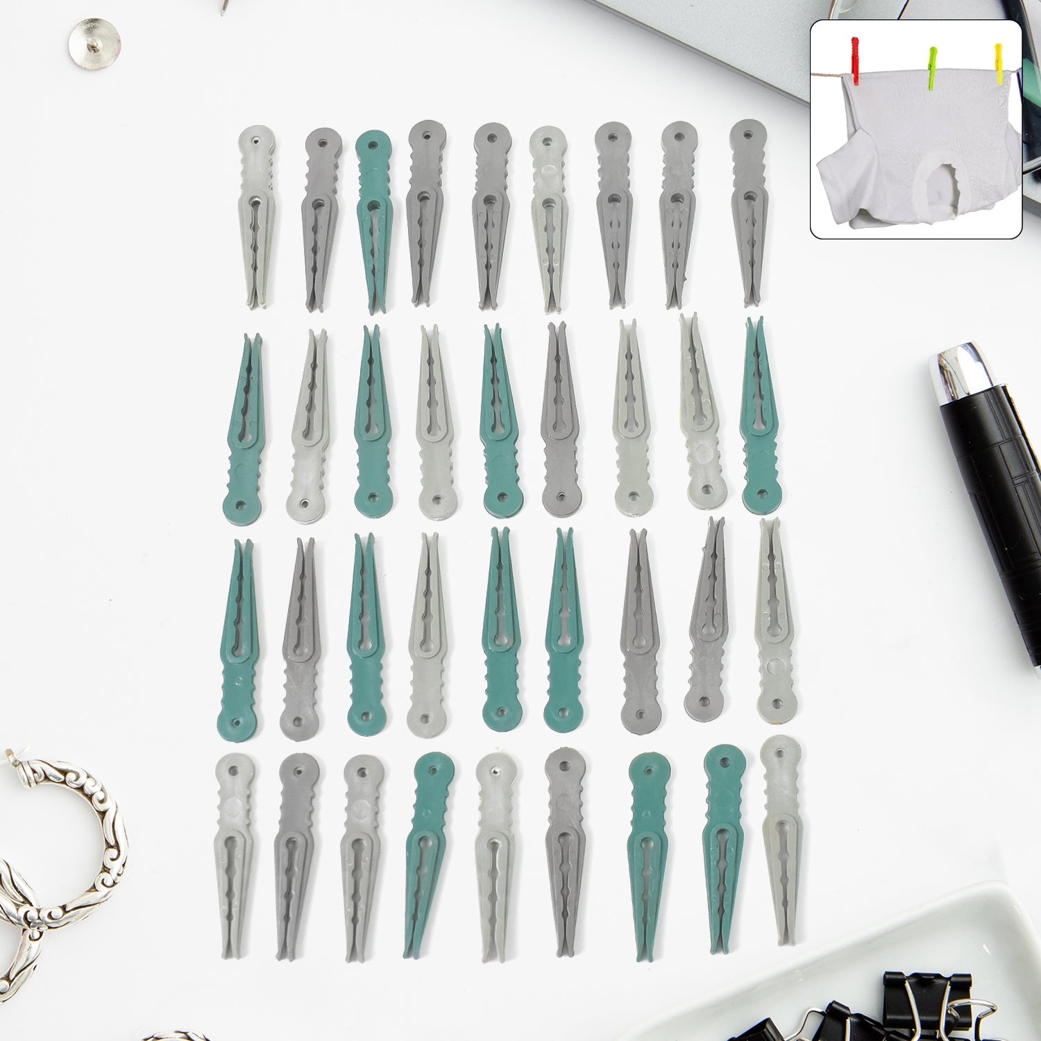 36Pcs MULTIPURPOSE PLASTIC CLOTH HANGING PEGS / CLIPS - 36 PCS 36Pcs MULTIPURPOSE PLASTIC CLOTH HANGING PEGS / CLIPS - 36 PCS